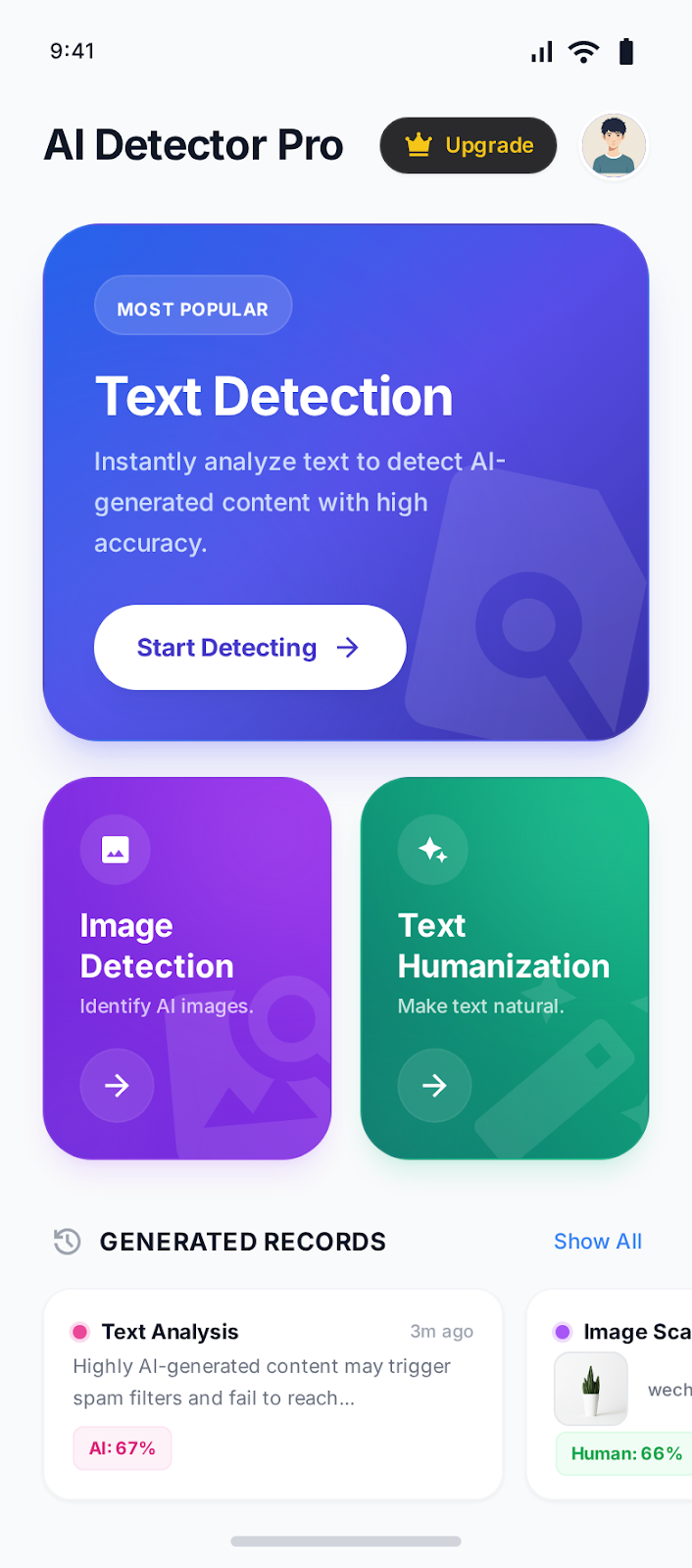 AI Detector Pro App Screenshot